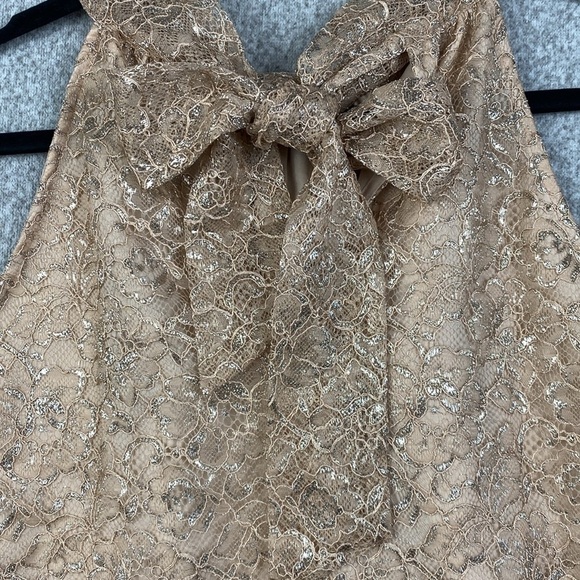 J. Crew metallic lace floral halter top 2X evening formal office shimmer - Picture 7 of 8